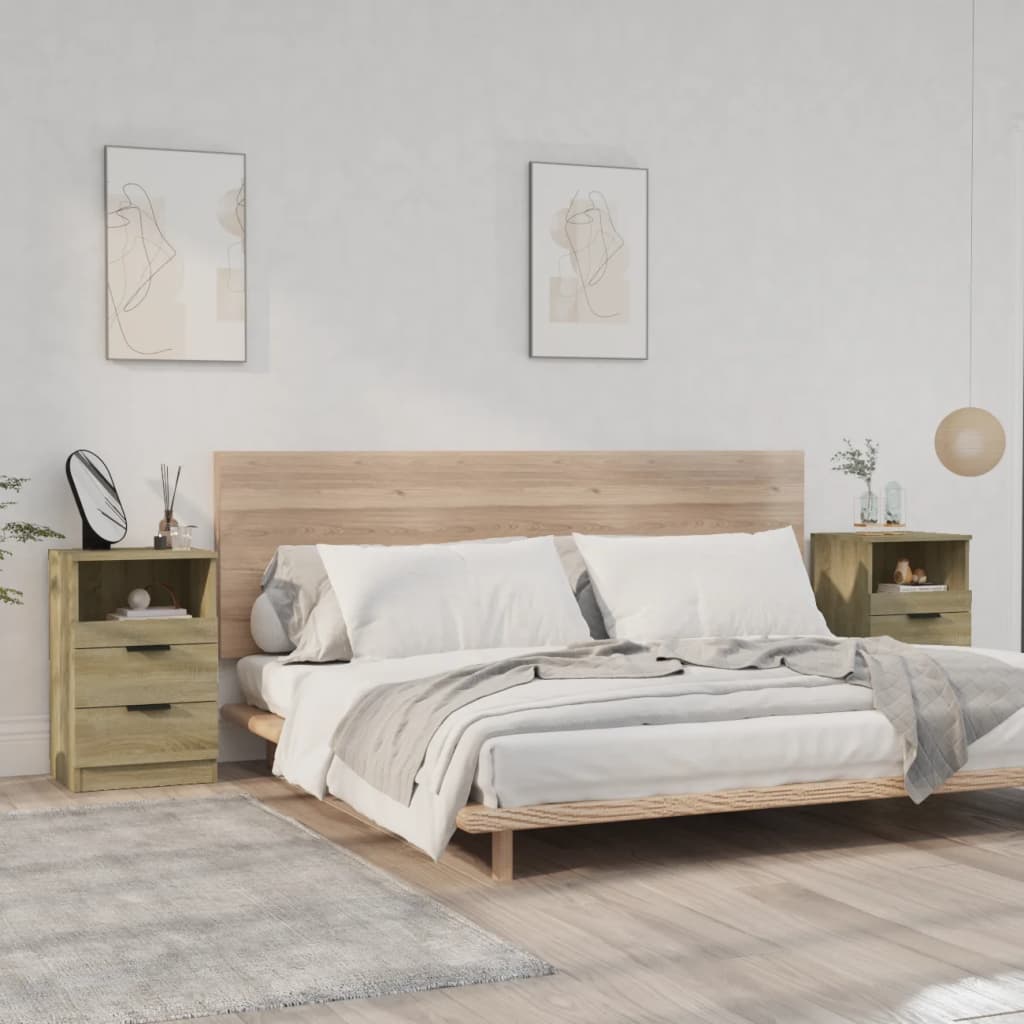 Berkfield Bedside Cabinets 2 pcs Sonoma Oak Engineered Wood