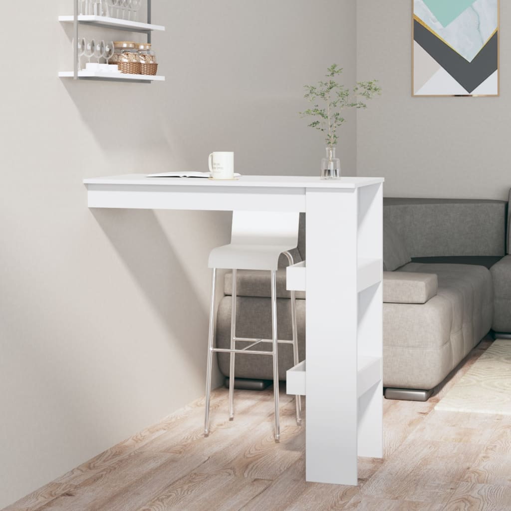 Berkfield Wall Bar Table White 102x45x103.5 cm Engineered Wood