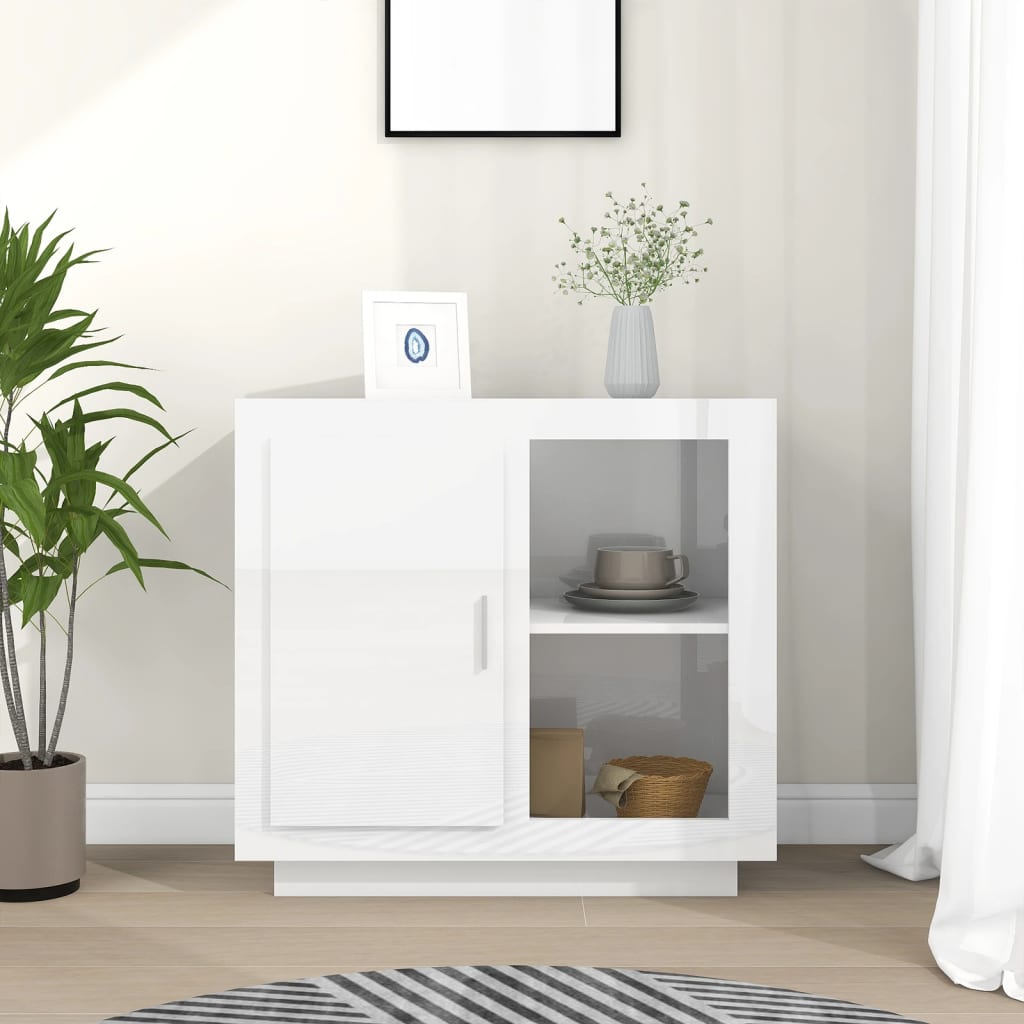 Berkfield Sideboard High Gloss White