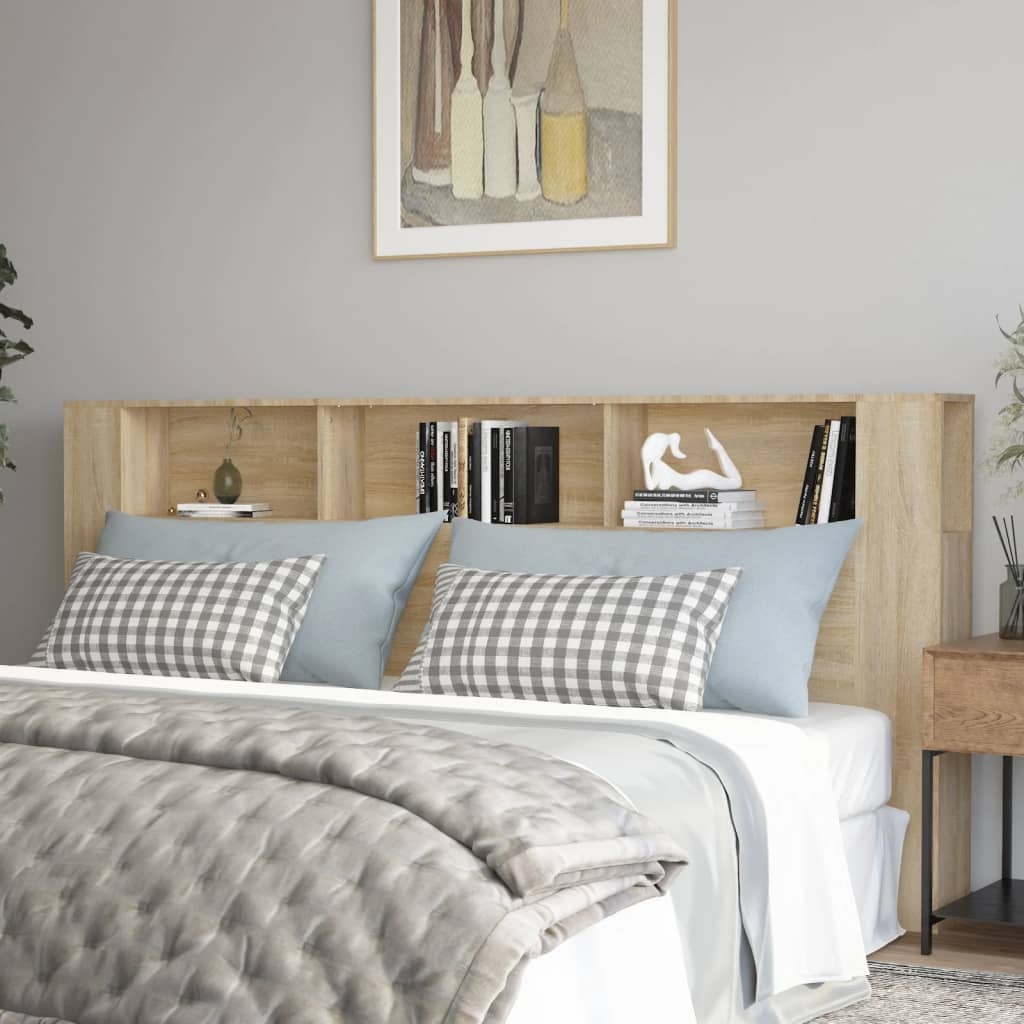 Berkfield Headboard Cabinet Sonoma Oak 220x18.5x104.5 cm