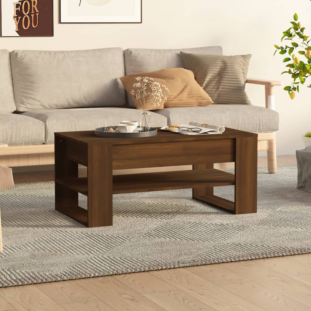 Berkfield Coffee Table Brown Oak 102x55x45 cm Engineered Wood