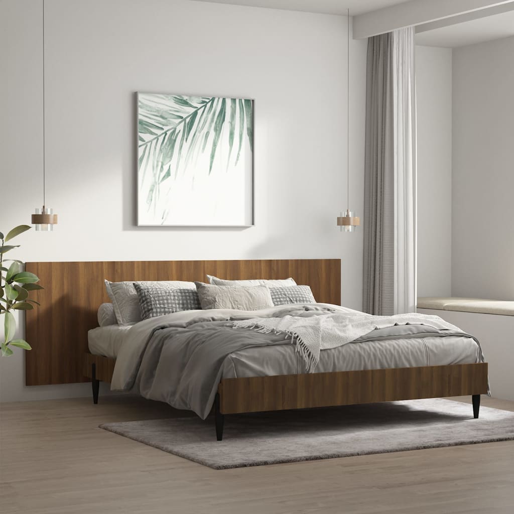 Berkfield Wall Headboard Brown Oak 240x1.5x80 cm Engineered Wood
