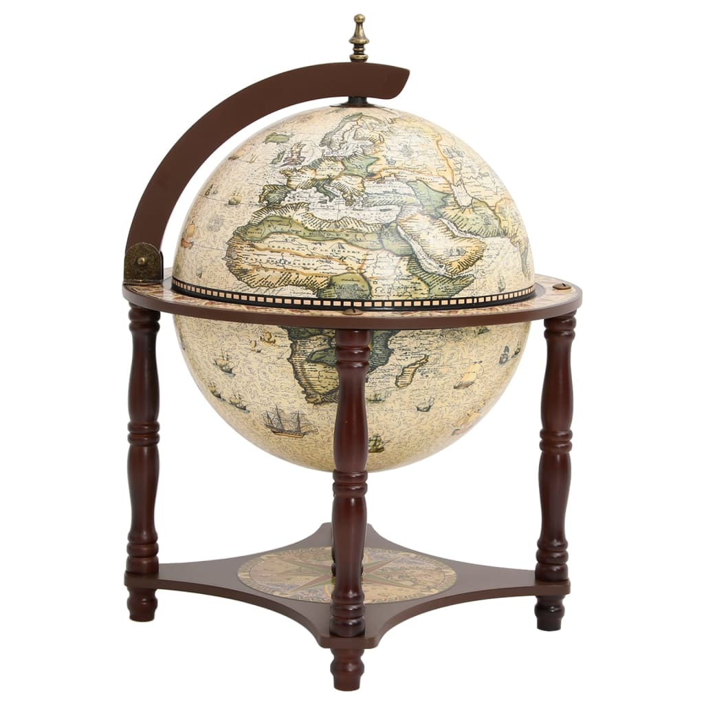 Berkfield Globe Bar Wine Stand Brown Solid Wood Eucalyptus