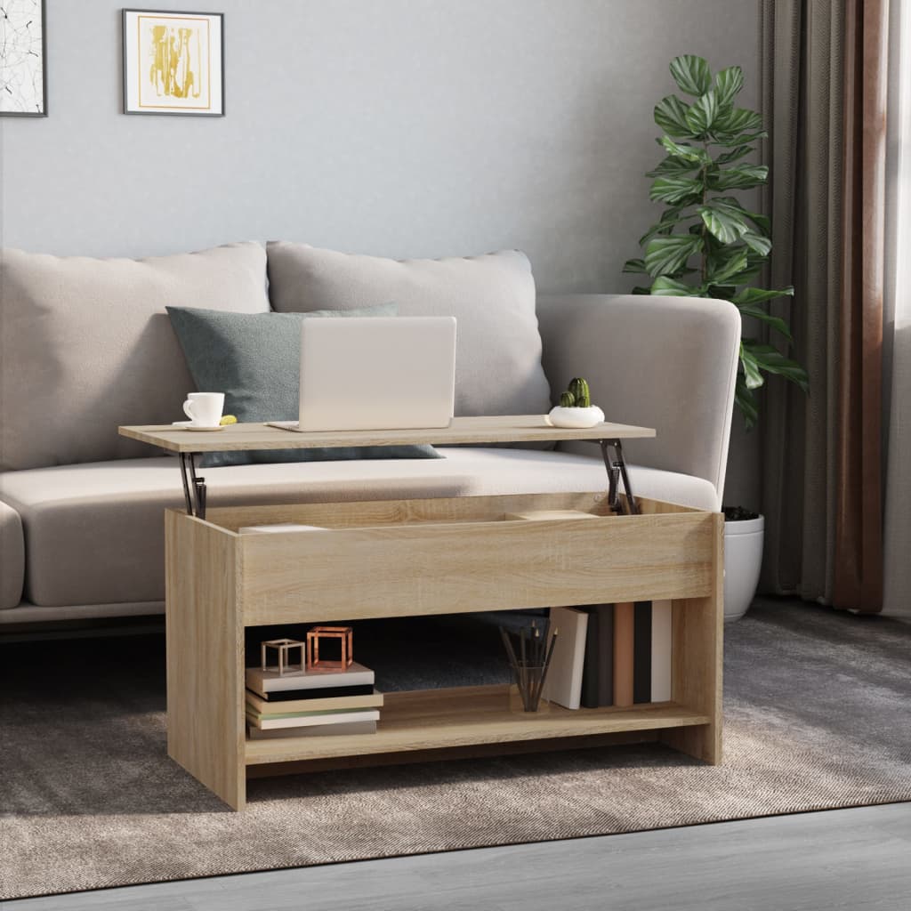 809650 Berkfield Coffee Table Sonoma Oak 102x50x52,5 cm Engineered Wood