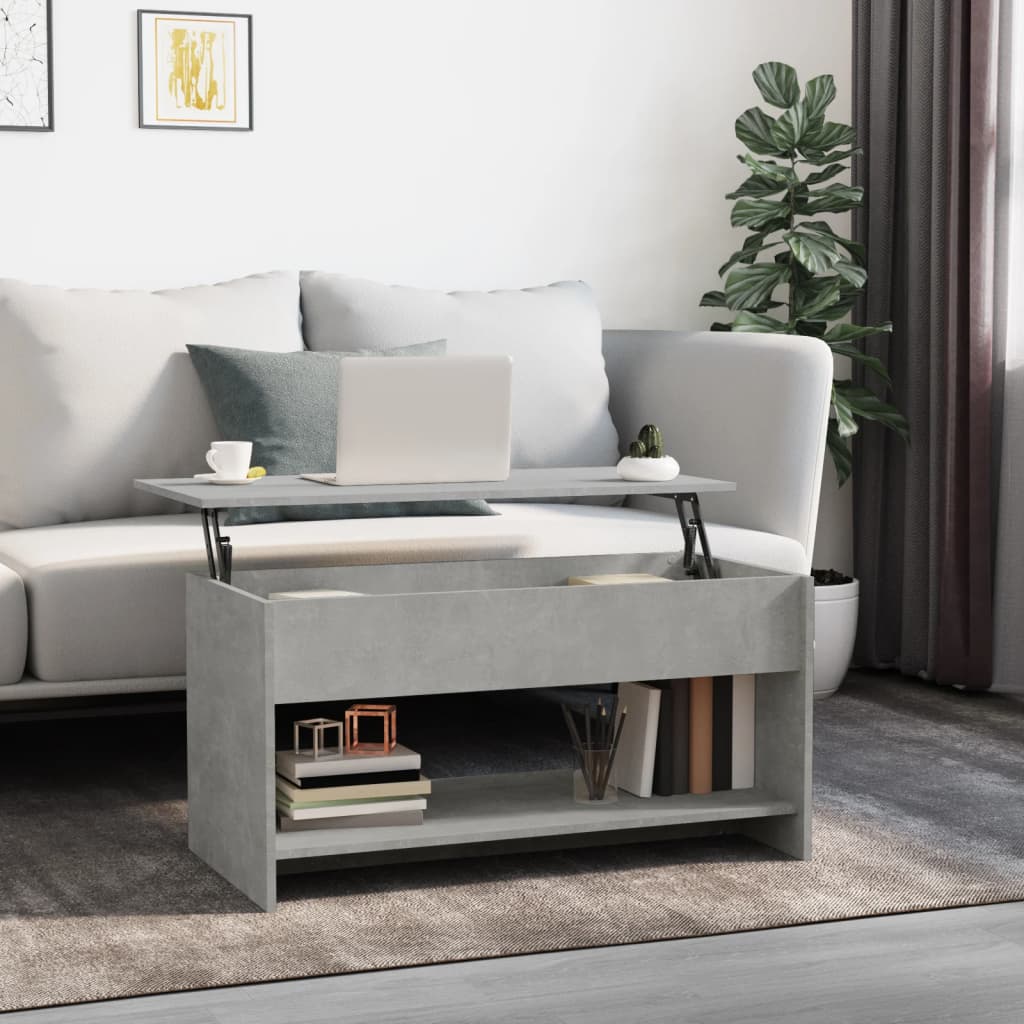 809651 Berkfield Coffee Table Concrete Grey 102x50x52,5 cm Engineered Wood