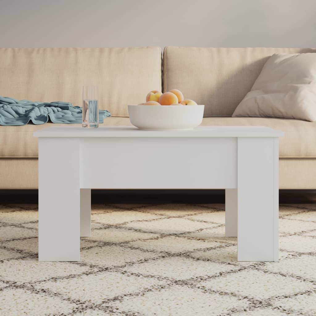 Berkfield Coffee Table White 79x49x41 cm Engineered Wood