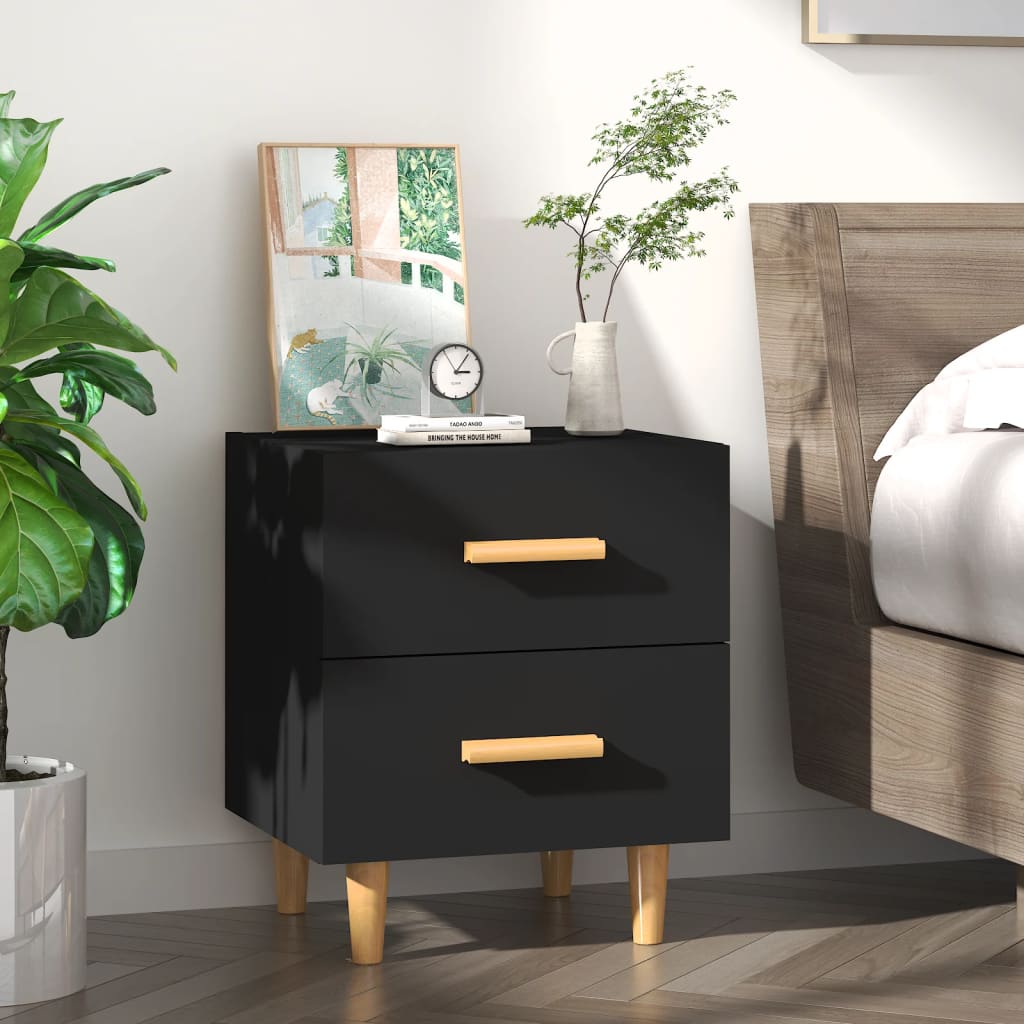 Berkfield Bed Cabinet Black 40x35x47.5 cm