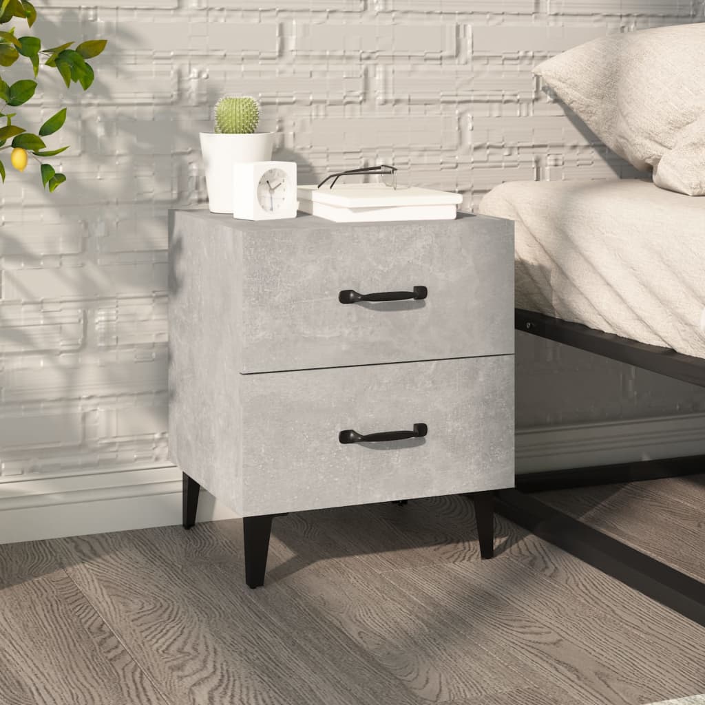 Berkfield Bedside Cabinet Concrete Grey 40x35x47.5 cm