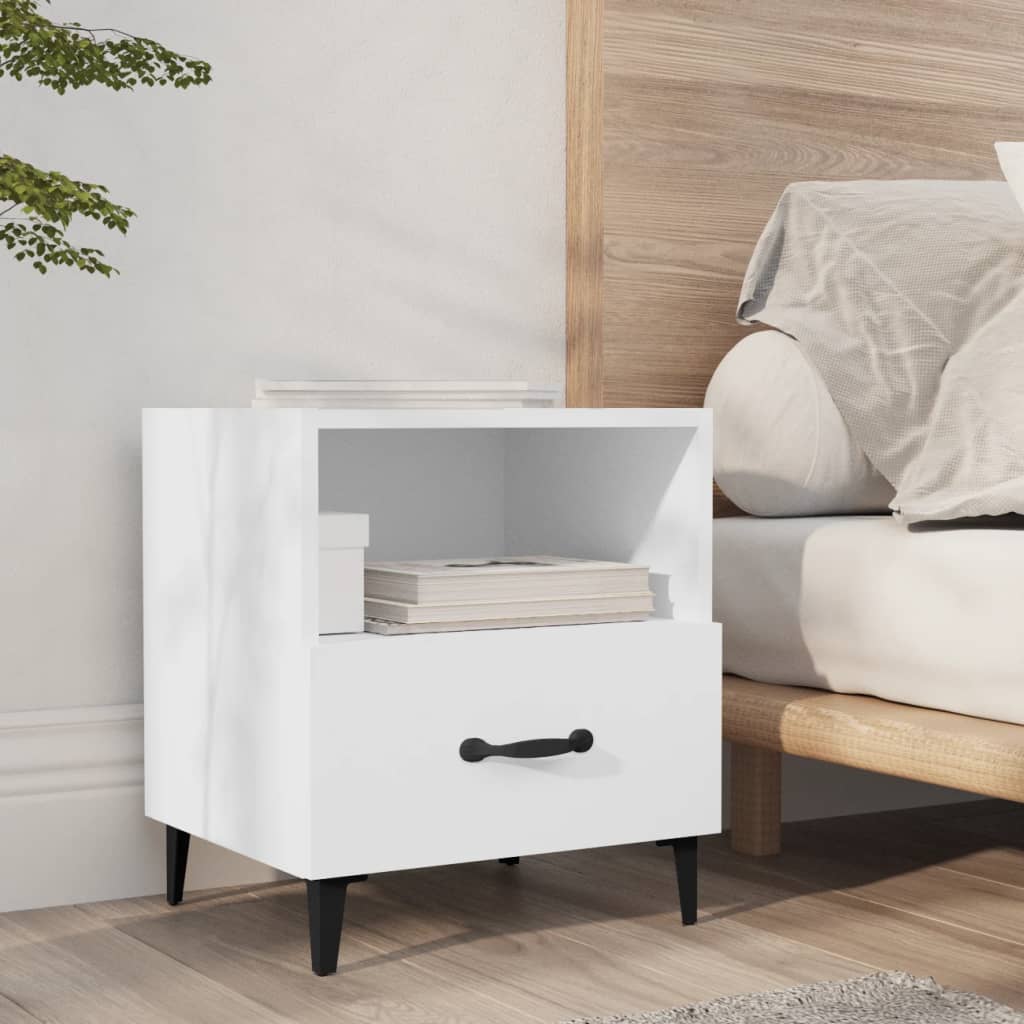Berkfield Bedside Cabinet White Engineered Wood