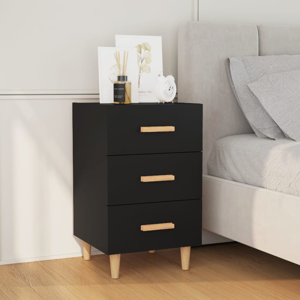 Berkfield Bedside Cabinet Black 40x40x66 cm Engineered Wood