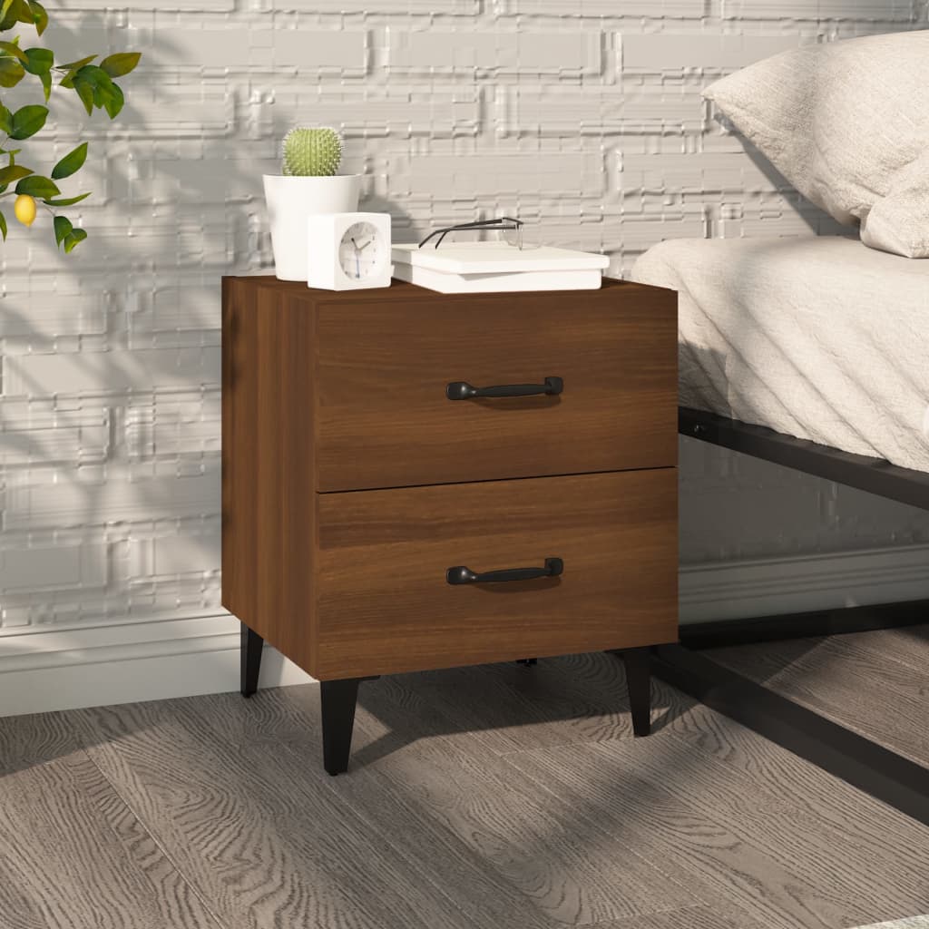 Berkfield Bedside Cabinet Brown Oak 40x35x47.5 cm