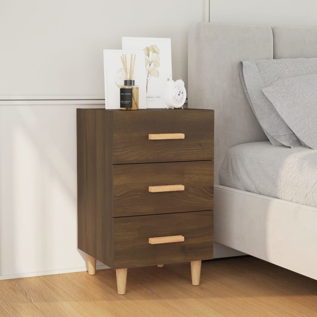 Berkfield Bedside Cabinet Brown Oak 40x40x66 cm Engineered Wood