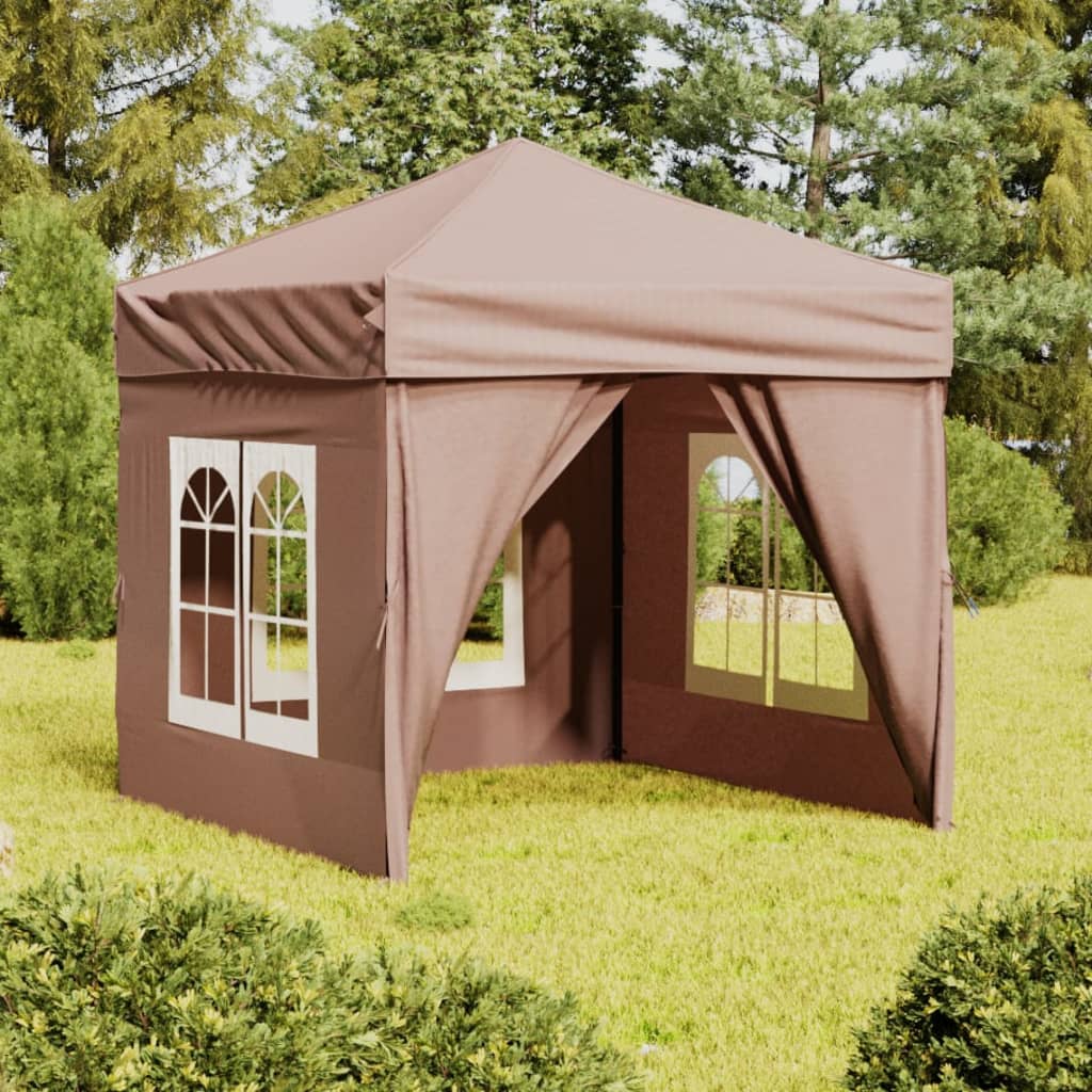 Berkfield Folding Party Tent with Sidewalls Taupe 2x2 m