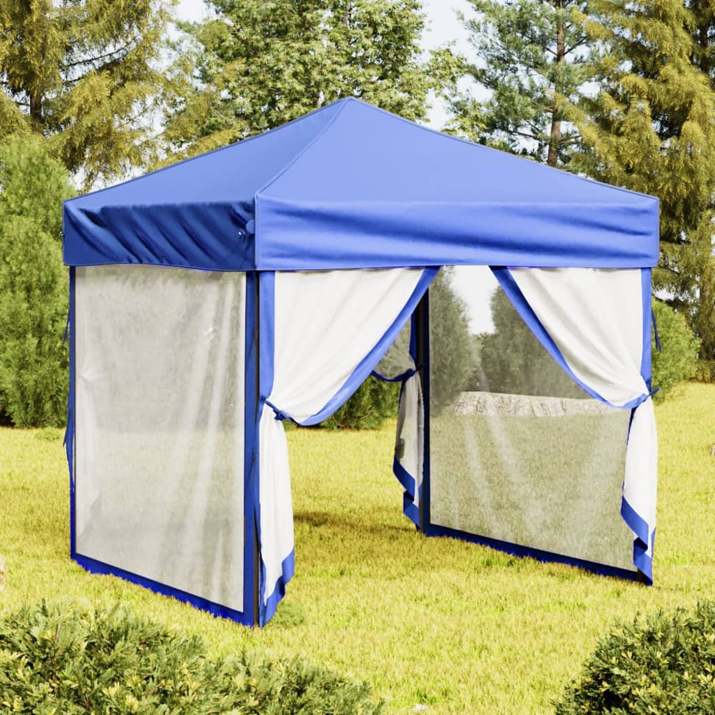 Berkfield Folding Party Tent with Sidewalls Blue 2x2 m