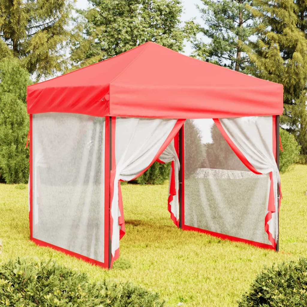 Berkfield Folding Party Tent with Sidewalls Red 2x2 m