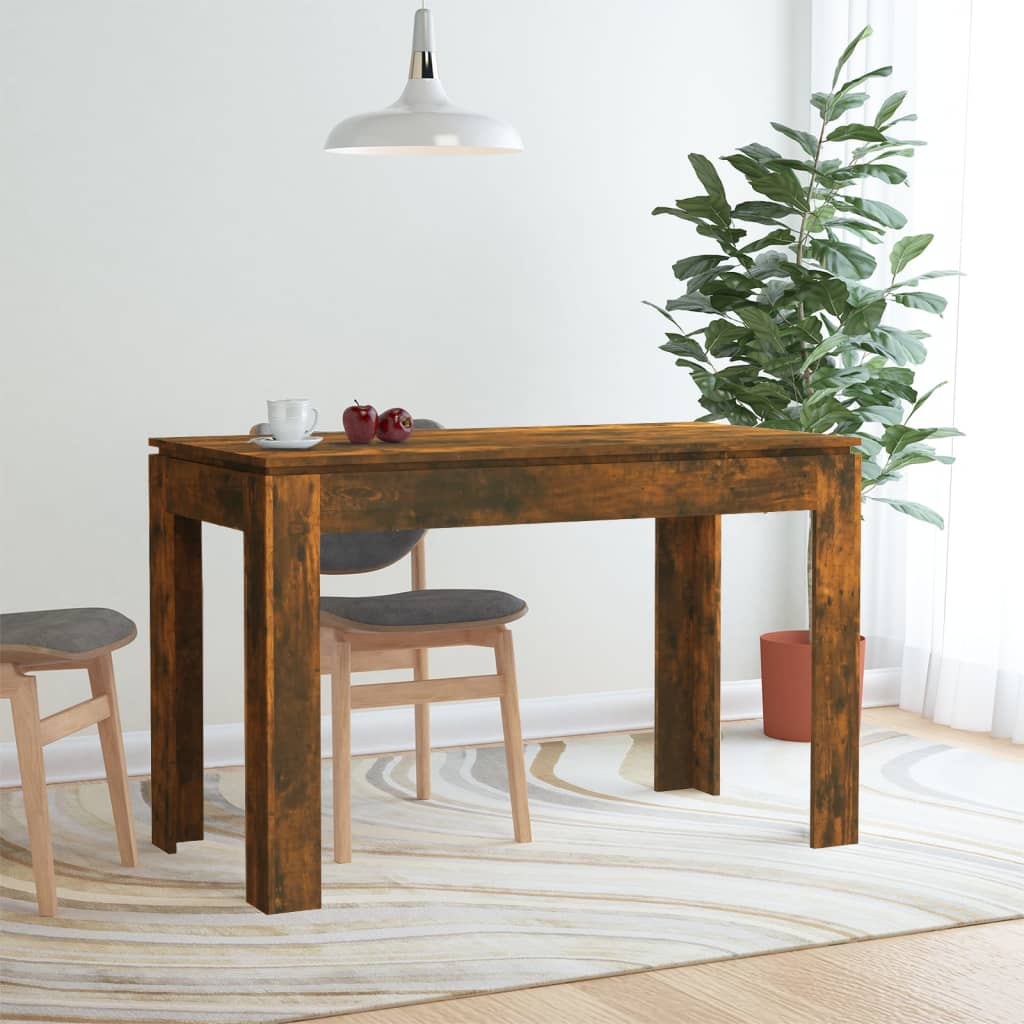 Berkfield Dining Table Smoked Oak 120x60x76 cm Engineered Wood