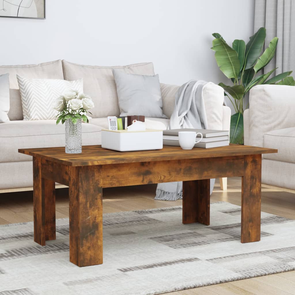 Berkfield Coffee Table Smoked Oak 100x60x42 cm Engineered Wood