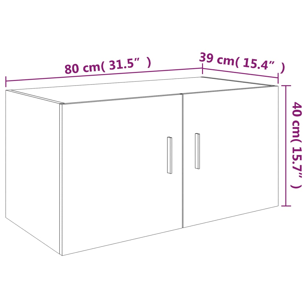 Berkfield Wall Mounted Cabinet Brown Oak 80x39x40 cm Engineered Wood