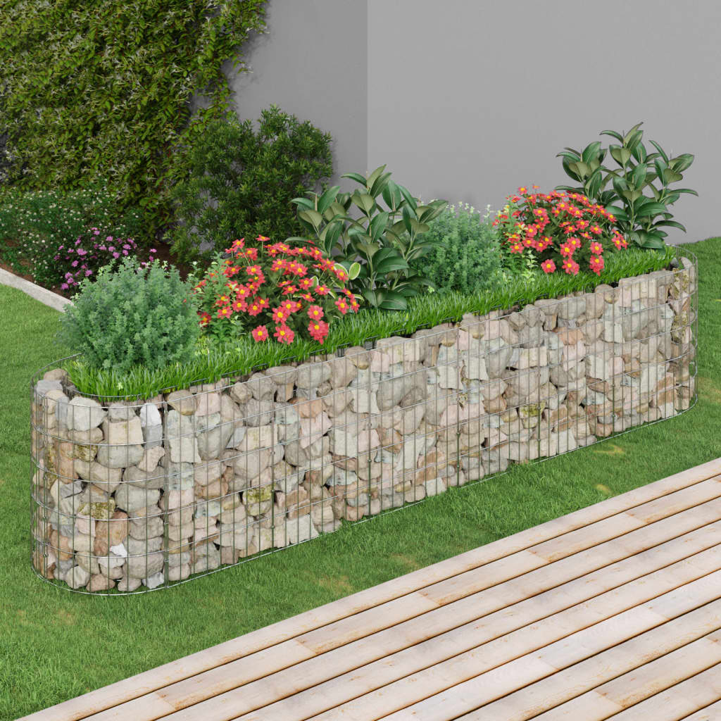 Berkfield Gabion Raised Bed Galvanised Iron 260x50x50 cm