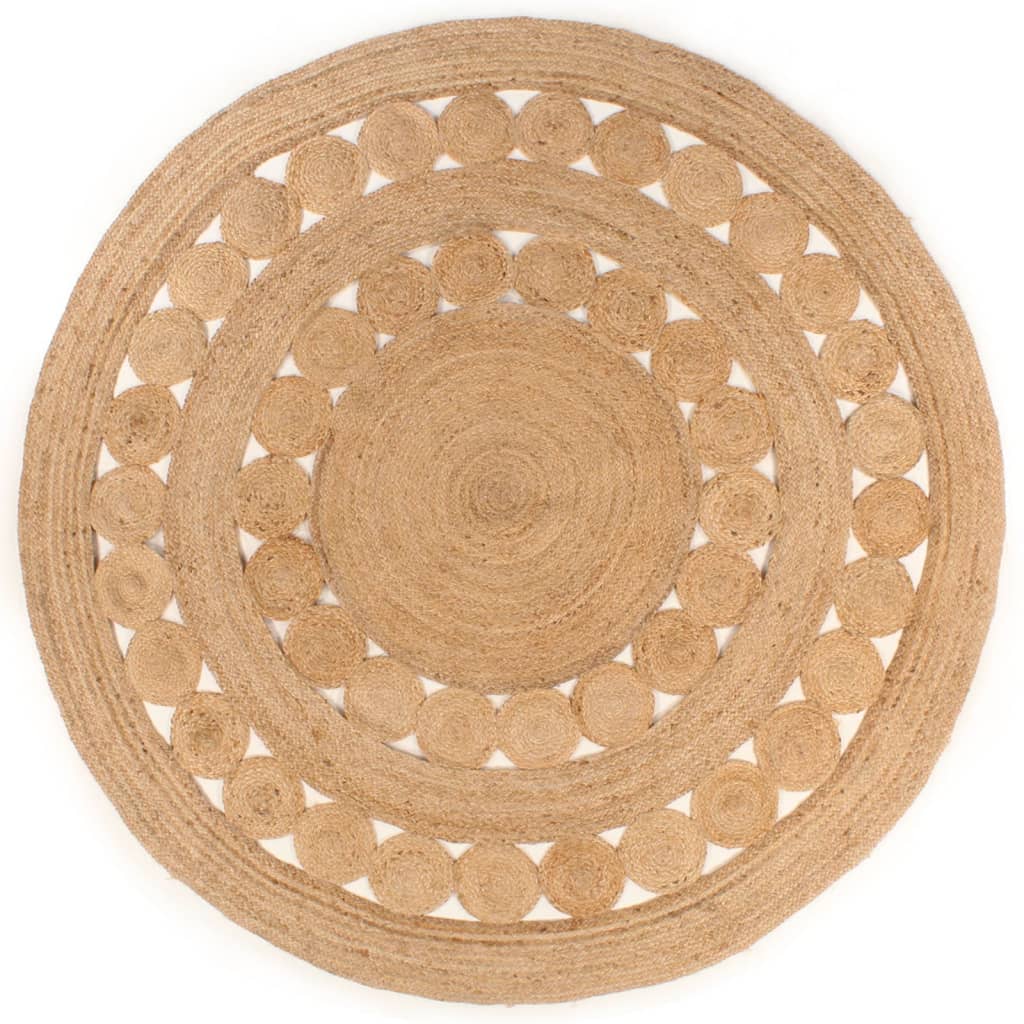 Berkfield Area Rug Braided Design Jute 240 cm Round