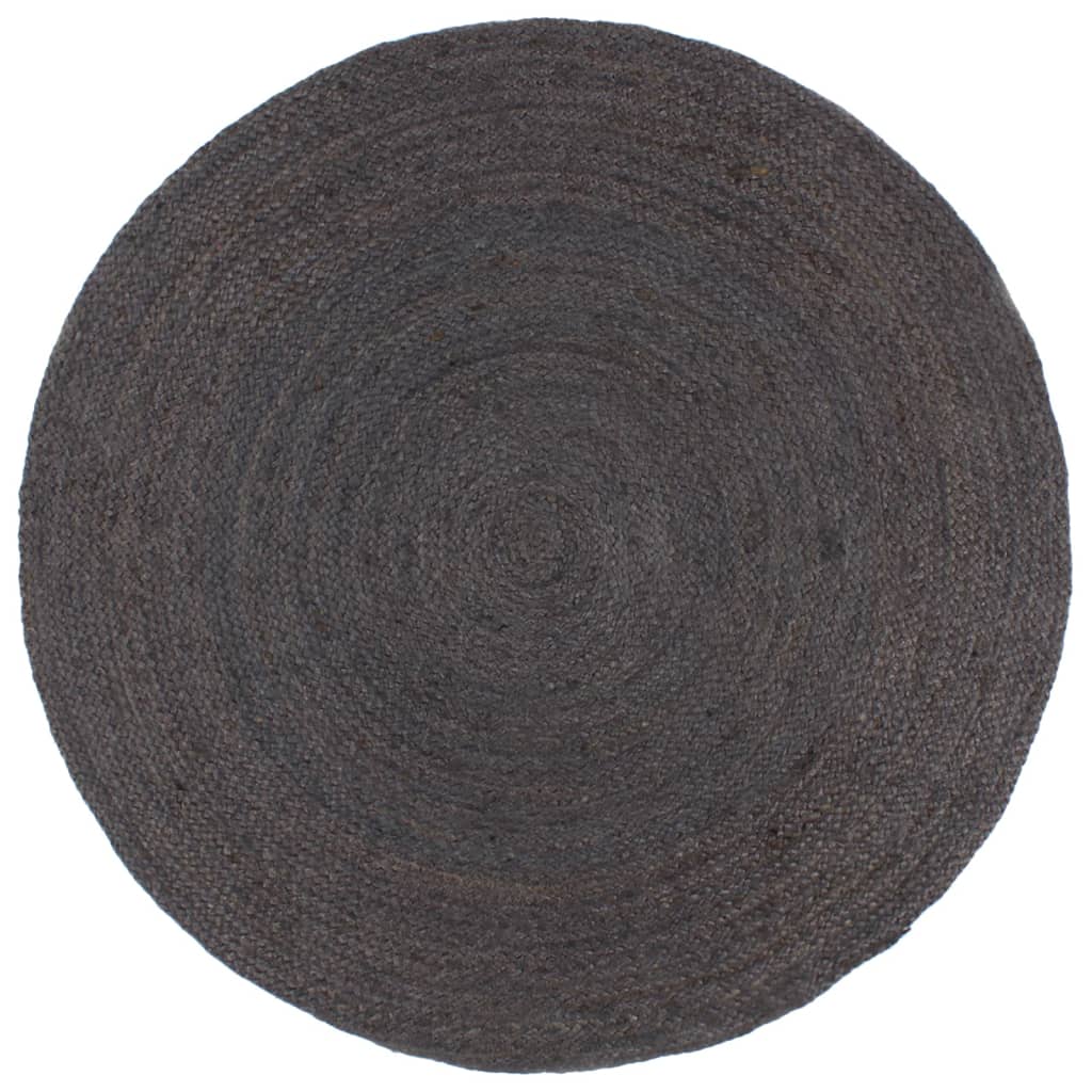 Berkfield Handmade Rug Jute Round 180 cm Dark Grey