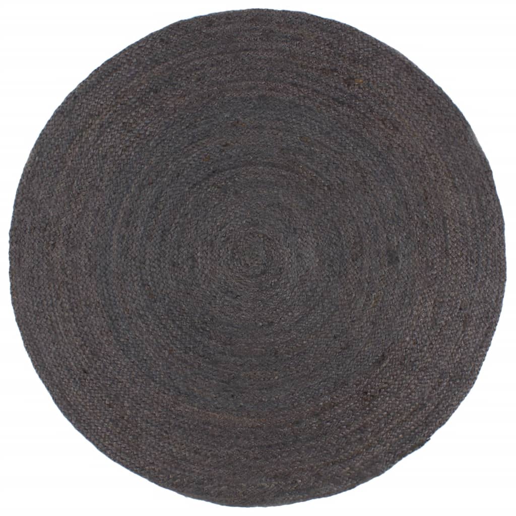 Berkfield Handmade Rug Jute Round 210 cm Dark Grey