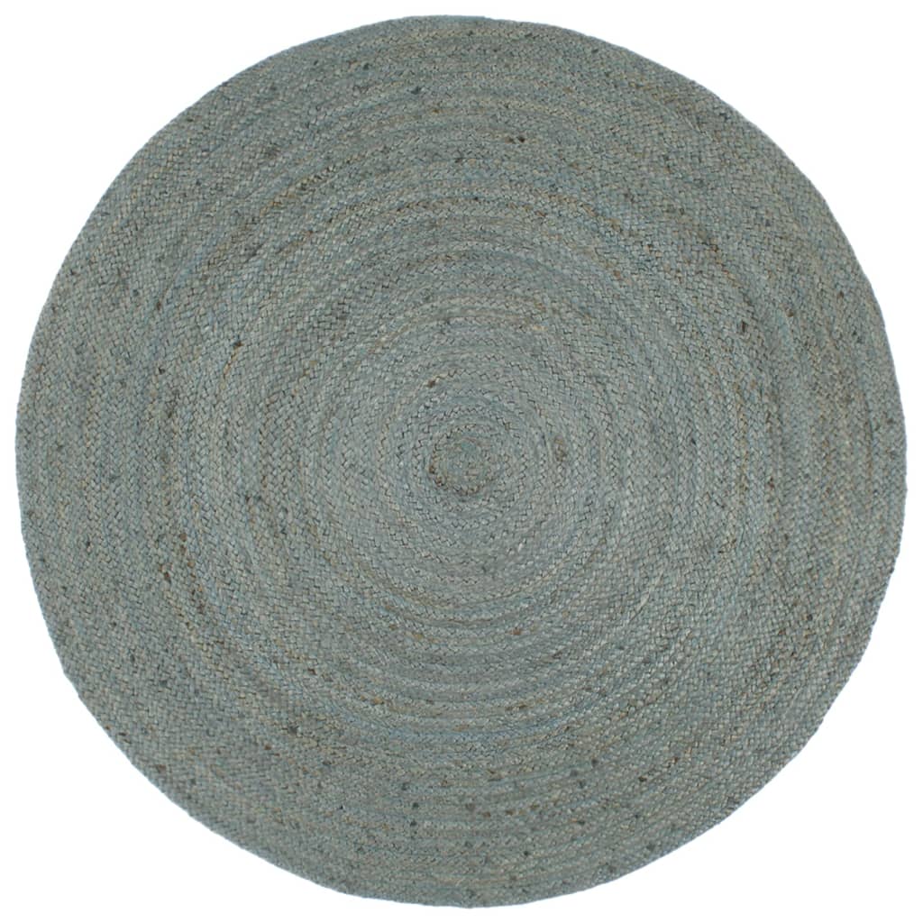 Berkfield Handmade Rug Jute Round 180 cm Olive Green