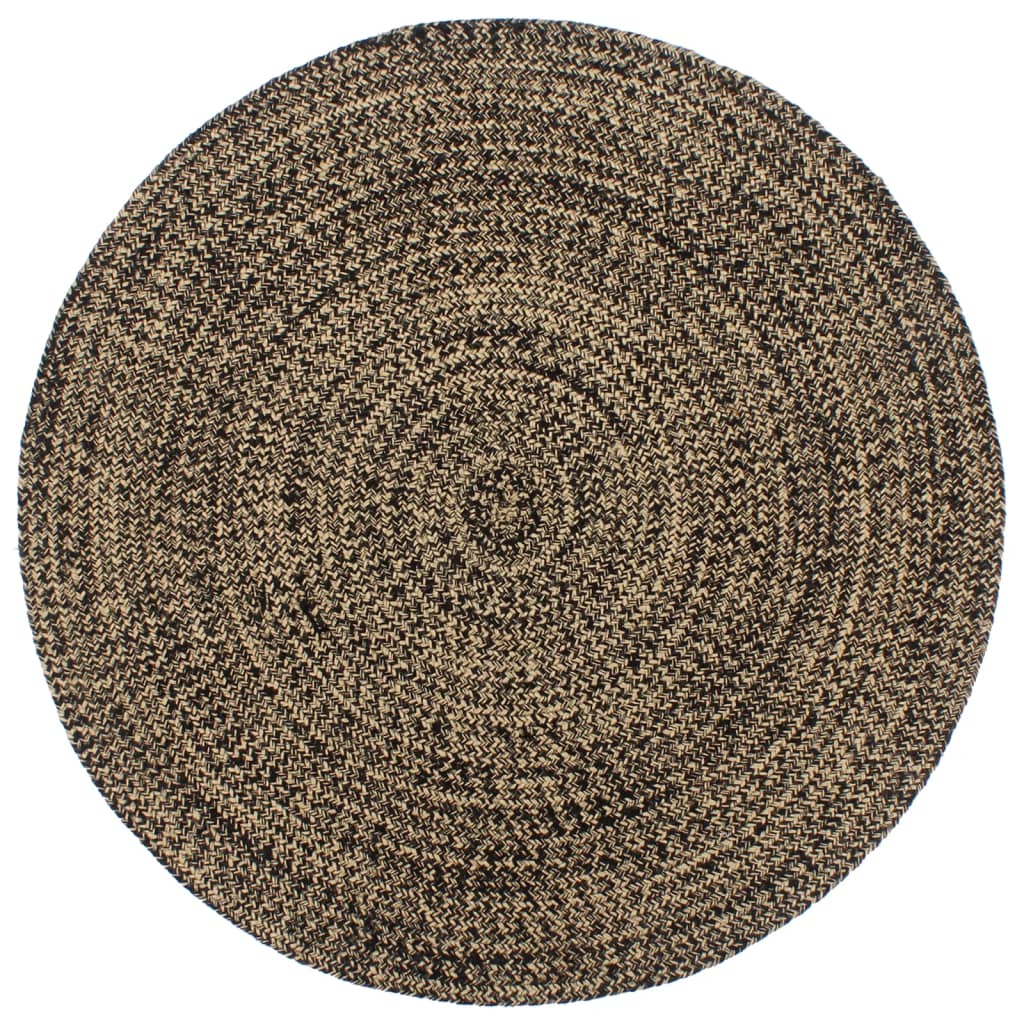 Berkfield Handmade Rug Jute Black and Brown 180 cm