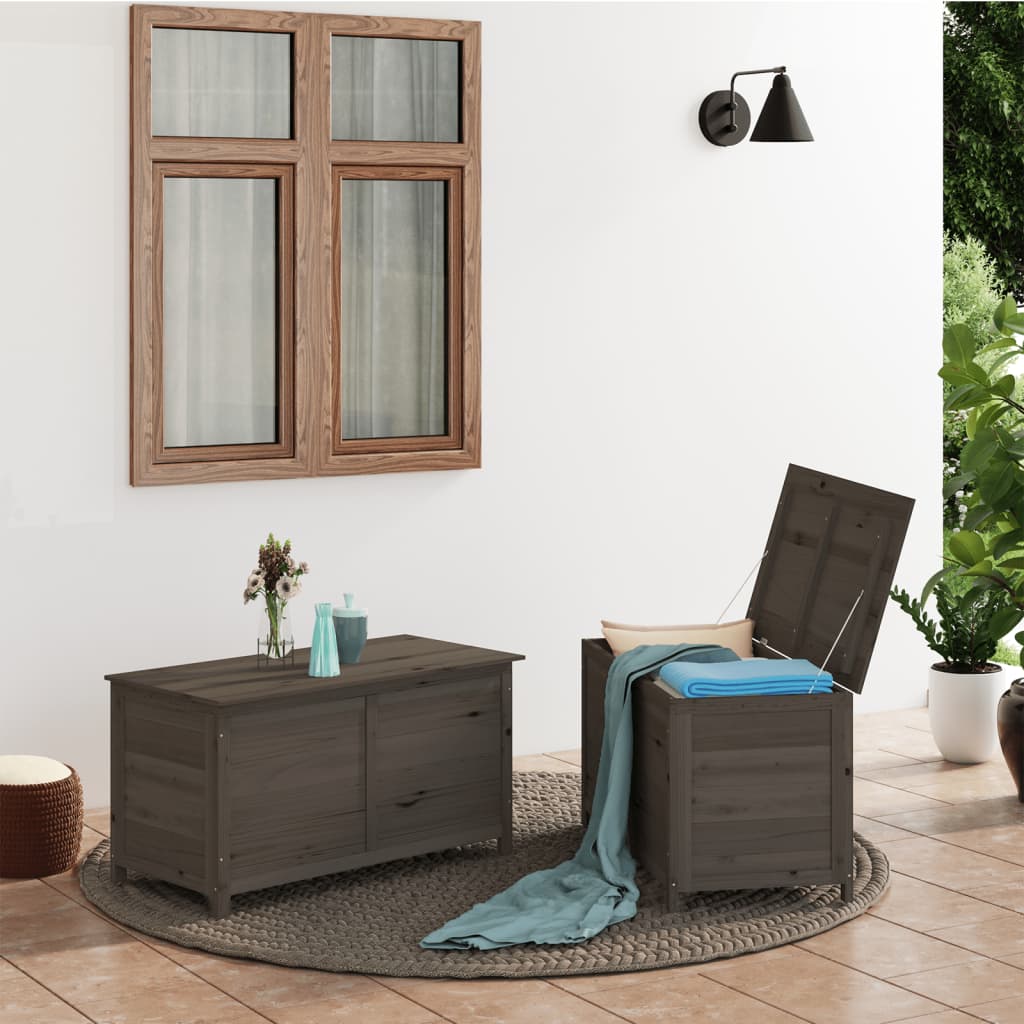 Berkfield Outdoor Cushion Box Anthracite 100x50x56 cm Solid Wood Fir