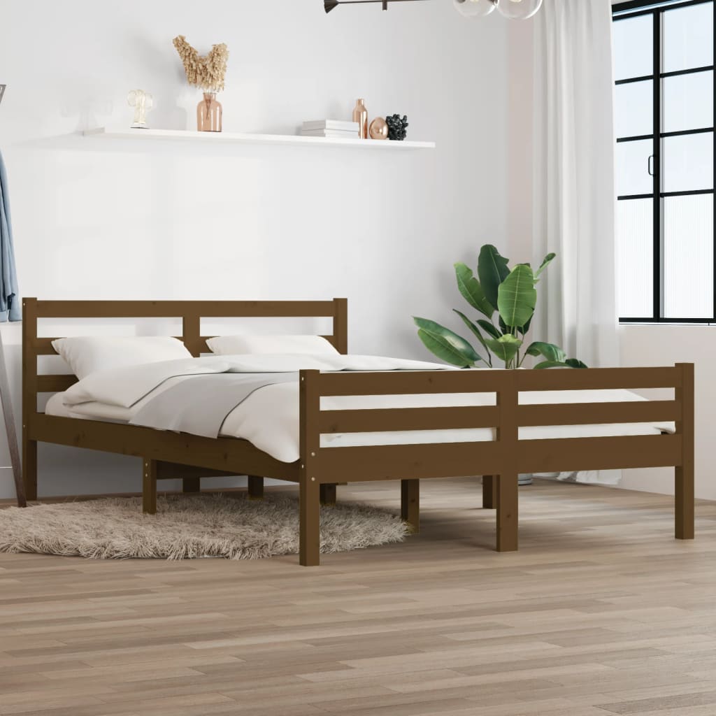 Berkfield Bed Frame Honey Brown Solid Wood 160x200 cm
