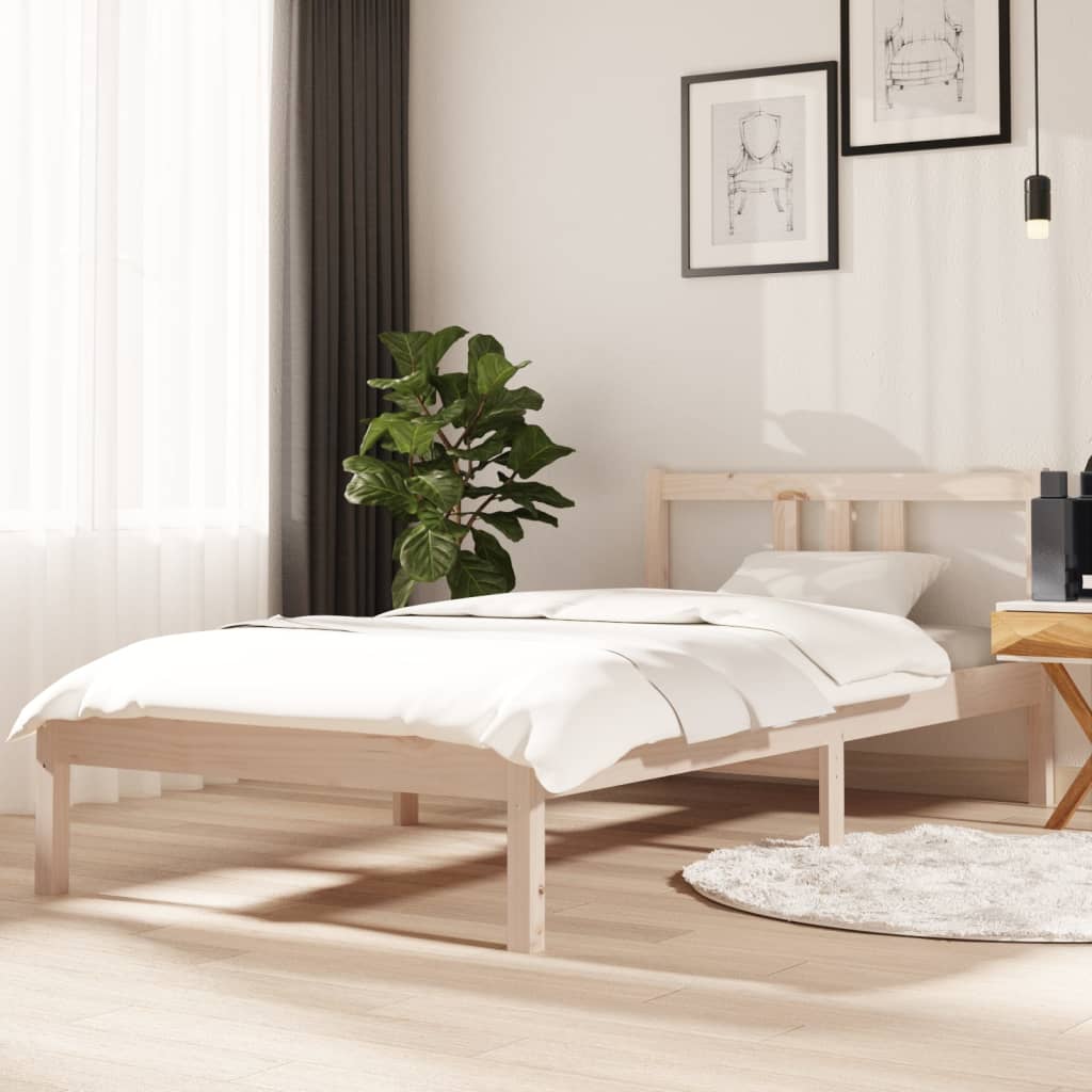 Berkfield Bed Frame Solid Wood 90x190 cm Single
