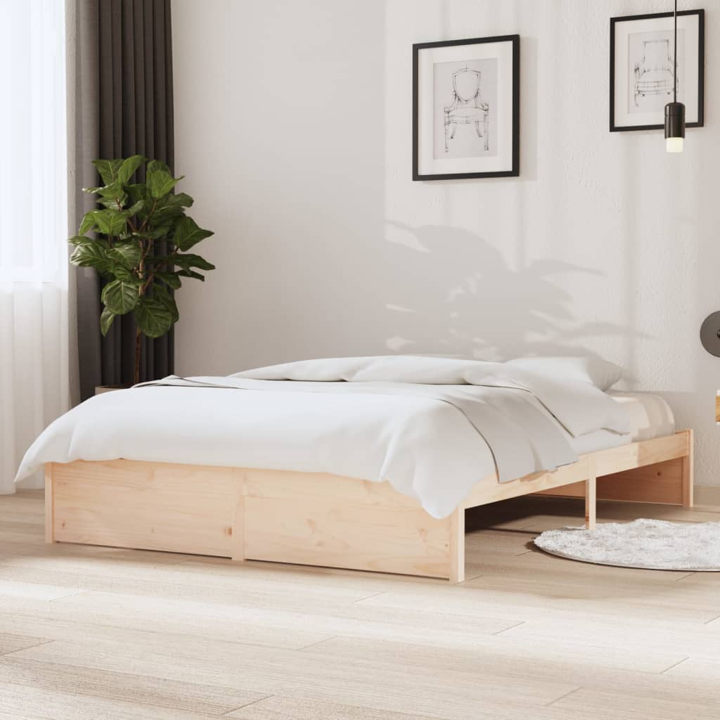 Berkfield Bed Frame Solid Wood 140x190 cm