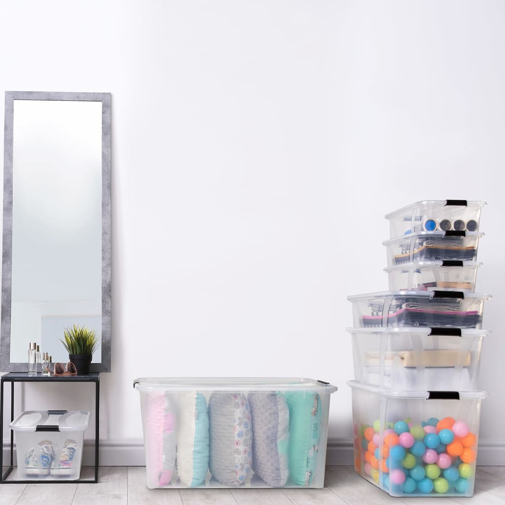 Berkfield Storage Boxes with Lids 5 pcs Transparent 14 L