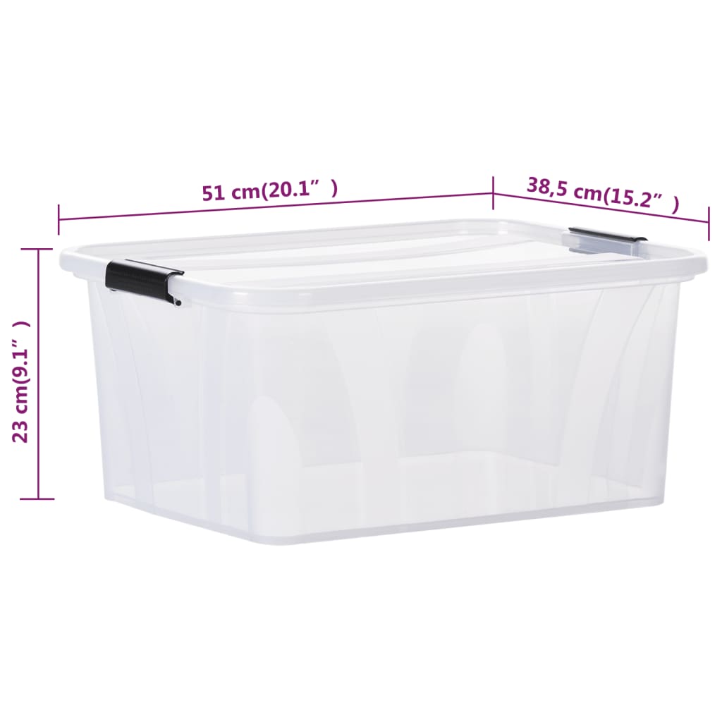 Berkfield Storage Boxes with Lids 5 pcs Transparent 32 L