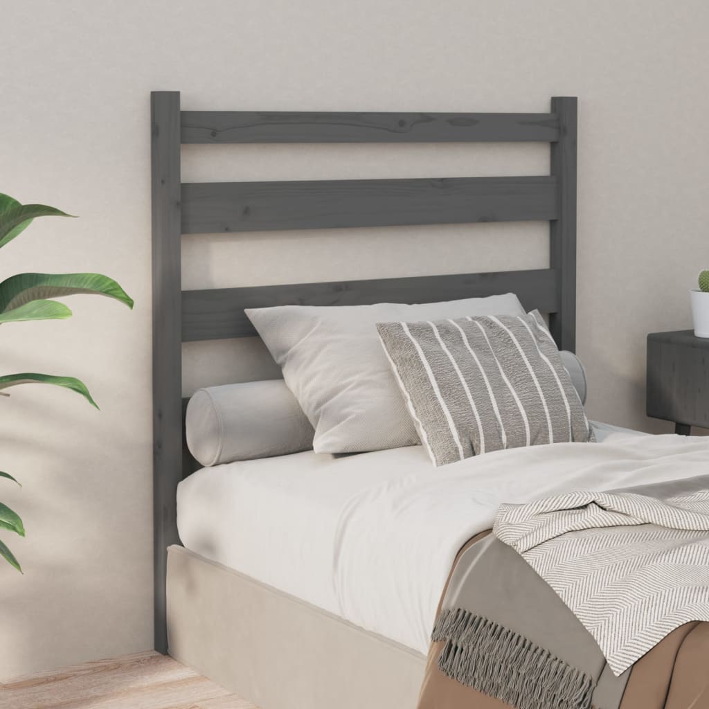 Berkfield Bed Headboard Grey 106x4x100 cm Solid Wood Pine