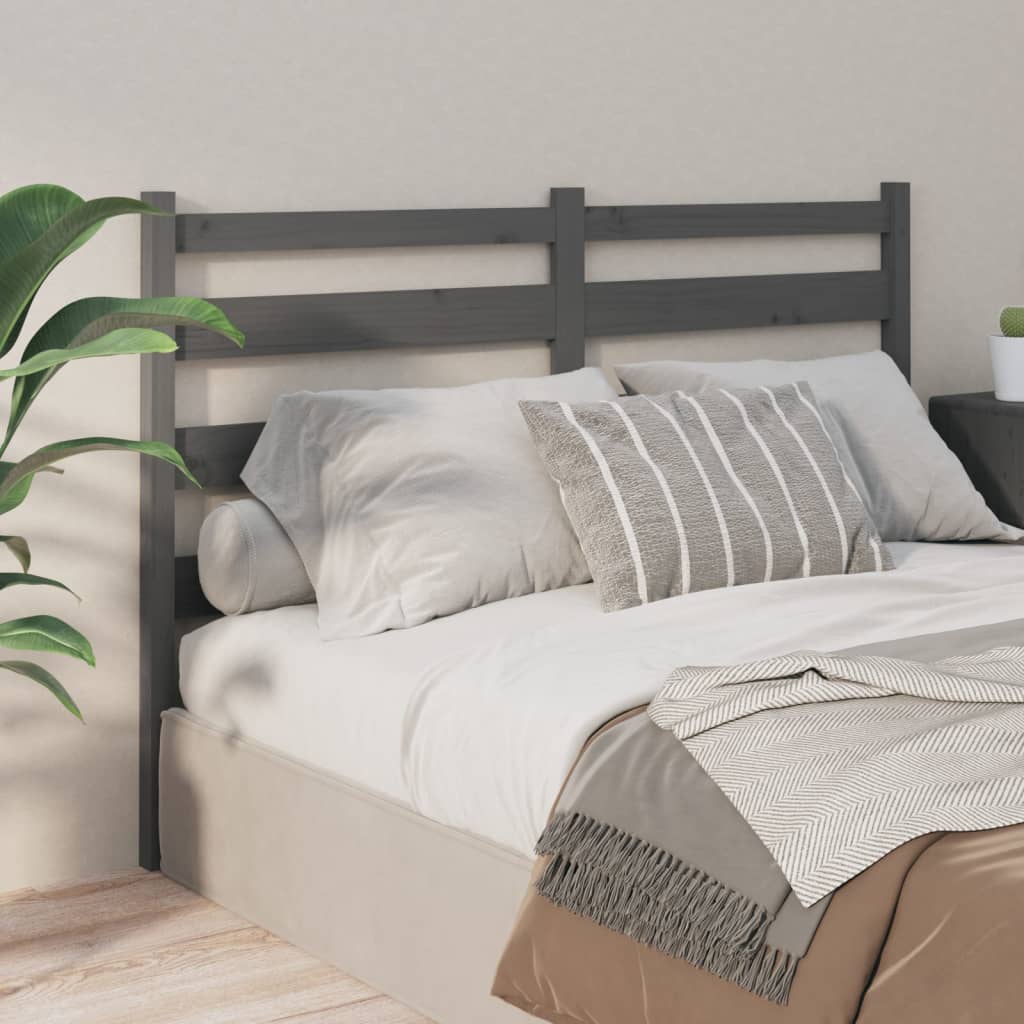 Berkfield Bed Headboard Grey 156x4x100 cm Solid Wood Pine