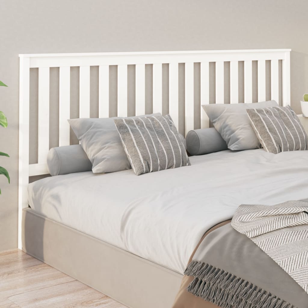 Berkfield Bed Headboard White 206x6x101 cm Solid Wood Pine