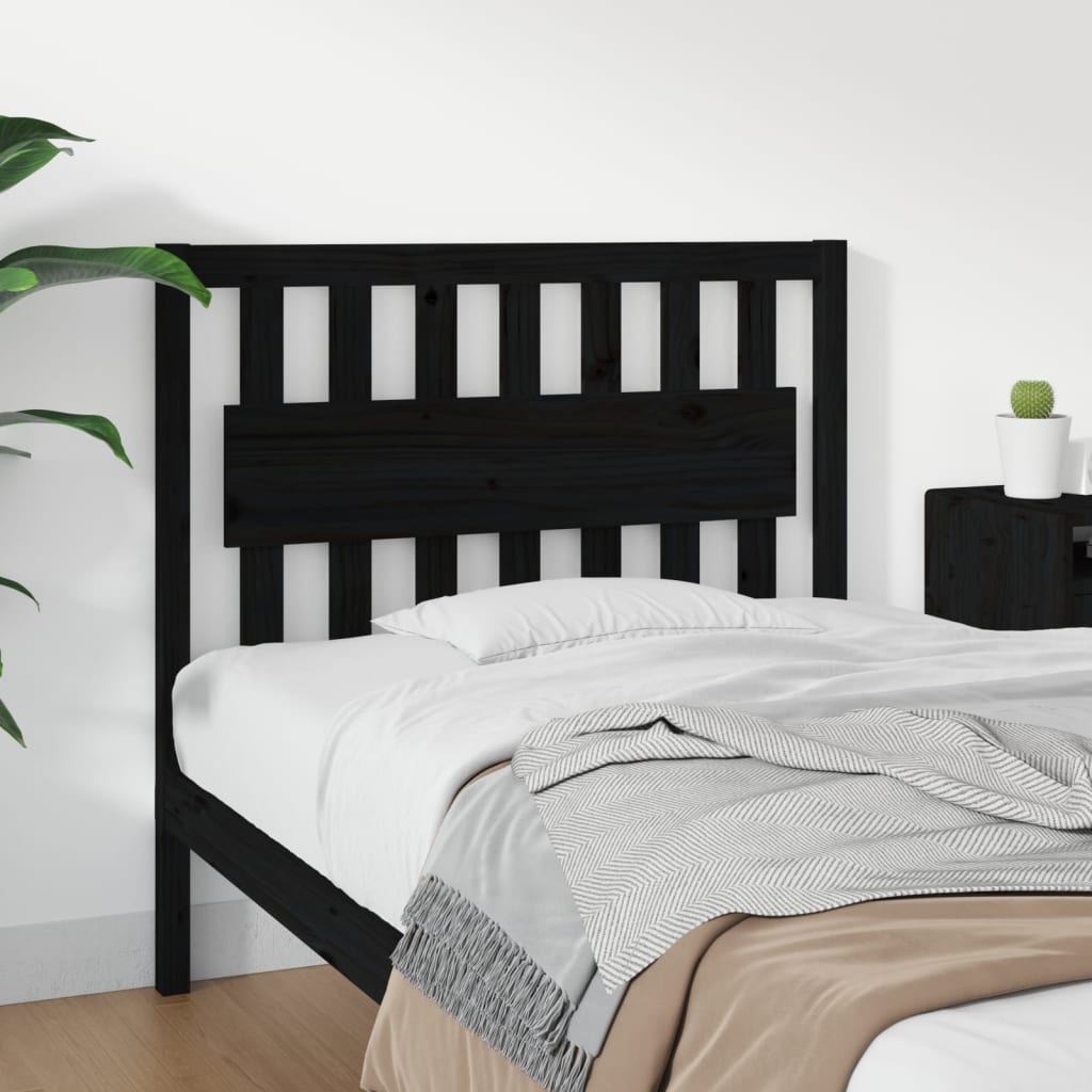 Berkfield Bed Headboard Black 105.5x4x100 cm Solid Wood Pine