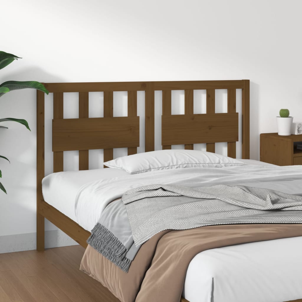 Berkfield Bed Headboard Honey Brown 140.5x4x100 cm Solid Wood Pine