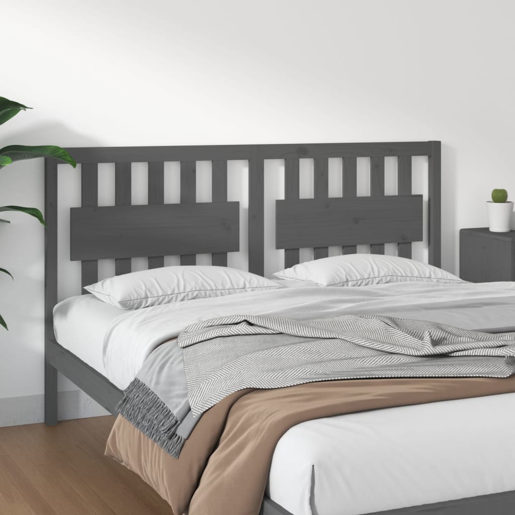 Berkfield Bed Headboard Grey 165.5x4x100 cm Solid Wood Pine