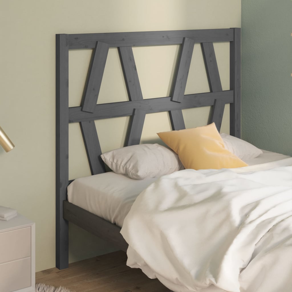 Berkfield Bed Headboard Grey 96x4x100 cm Solid Wood Pine