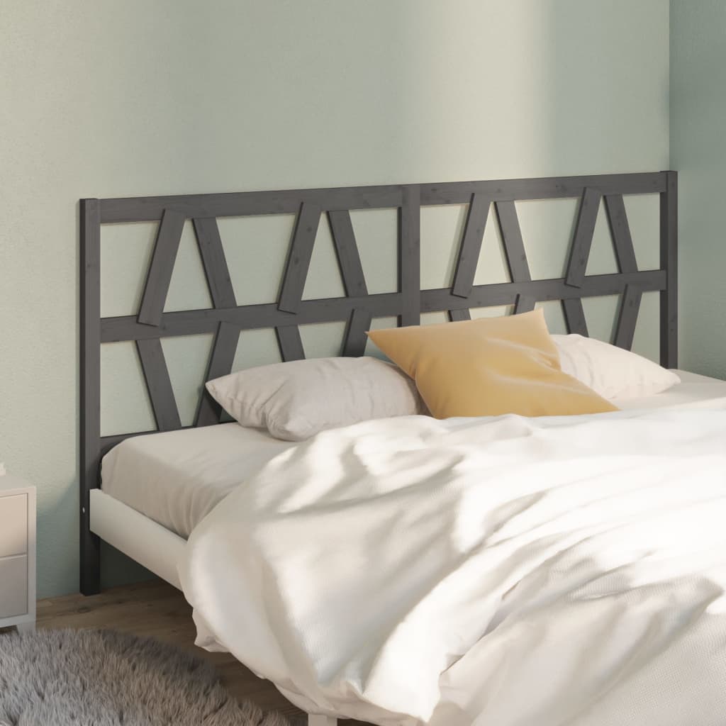 Berkfield Bed Headboard Grey 186x4x100 cm Solid Wood Pine
