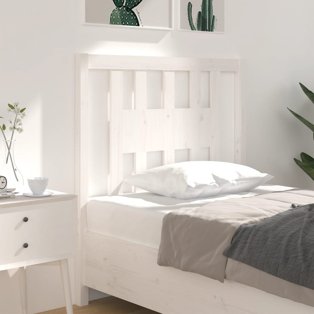 Berkfield Headboard White 106x4x100 cm Solid Wood Pine