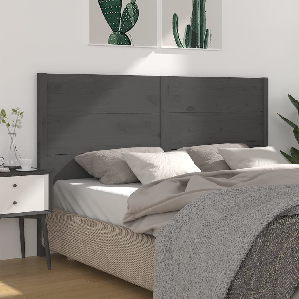 Berkfield Headboard Grey 206x4x100 cm Solid Wood Pine