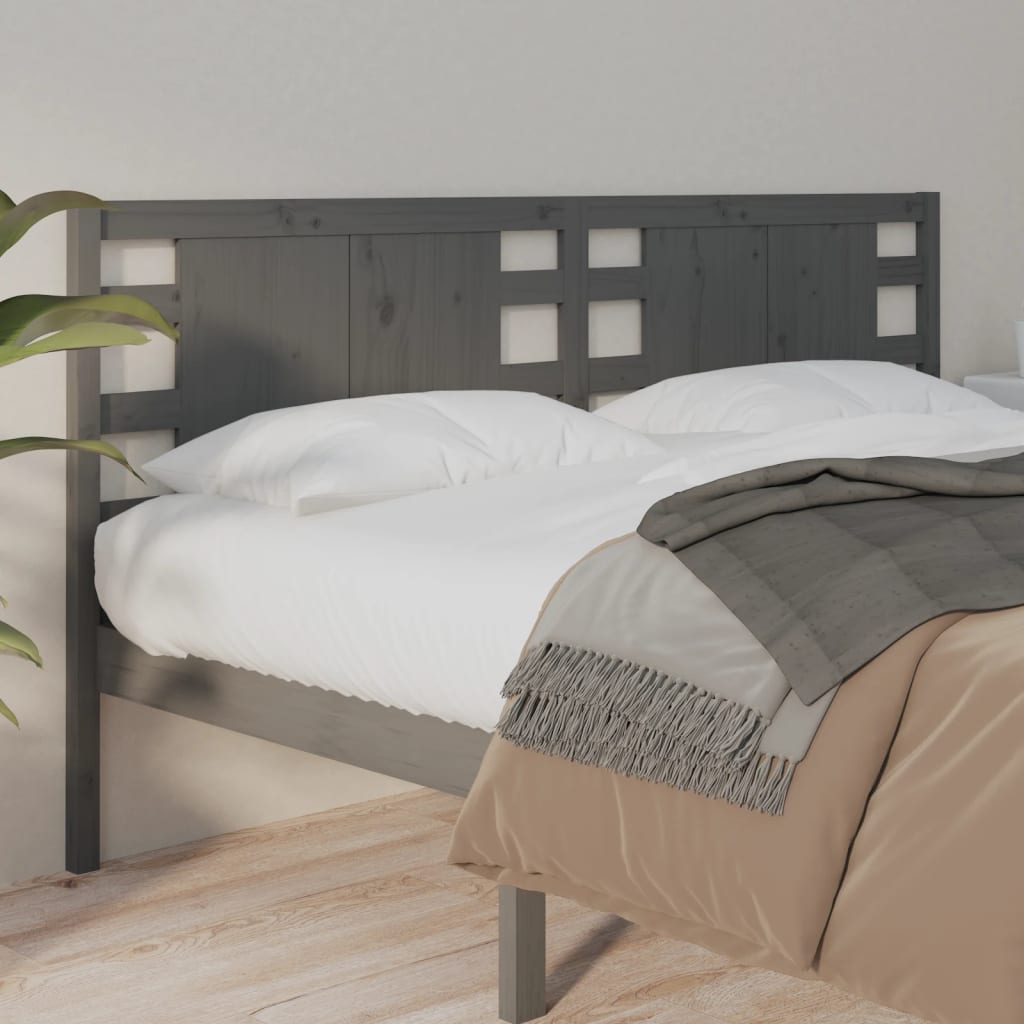 Berkfield Headboard Grey 186x4x100 cm Solid Wood Pine