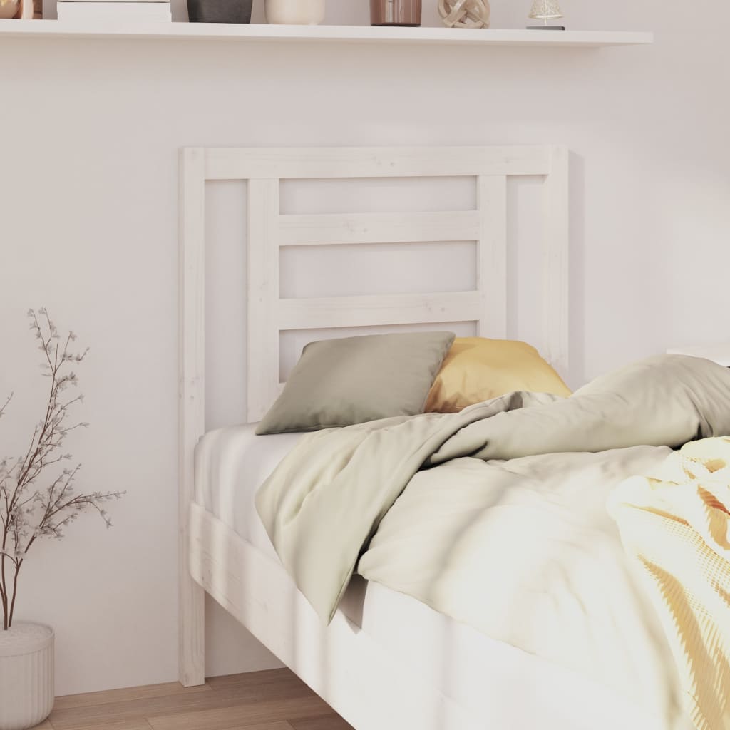 Berkfield Bed Headboard White 81x4x100 cm Solid Wood Pine