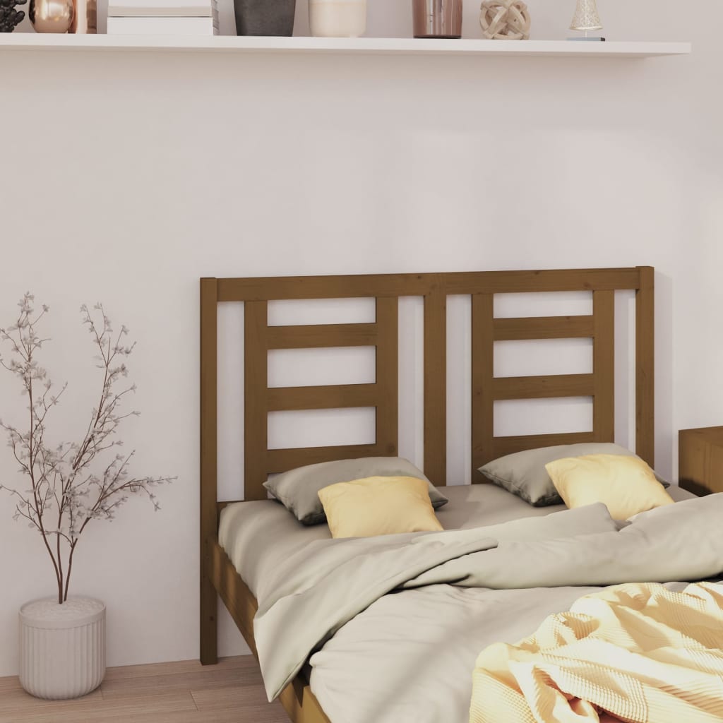 Berkfield Bed Headboard Honey Brown 141x4x100 cm Solid Wood Pine