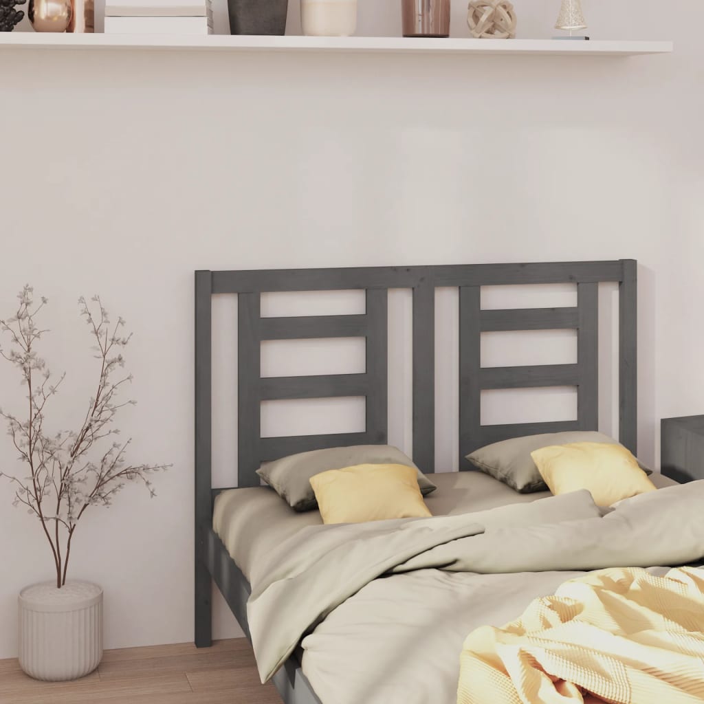 Berkfield Bed Headboard Grey 146x4x100 cm Solid Wood Pine