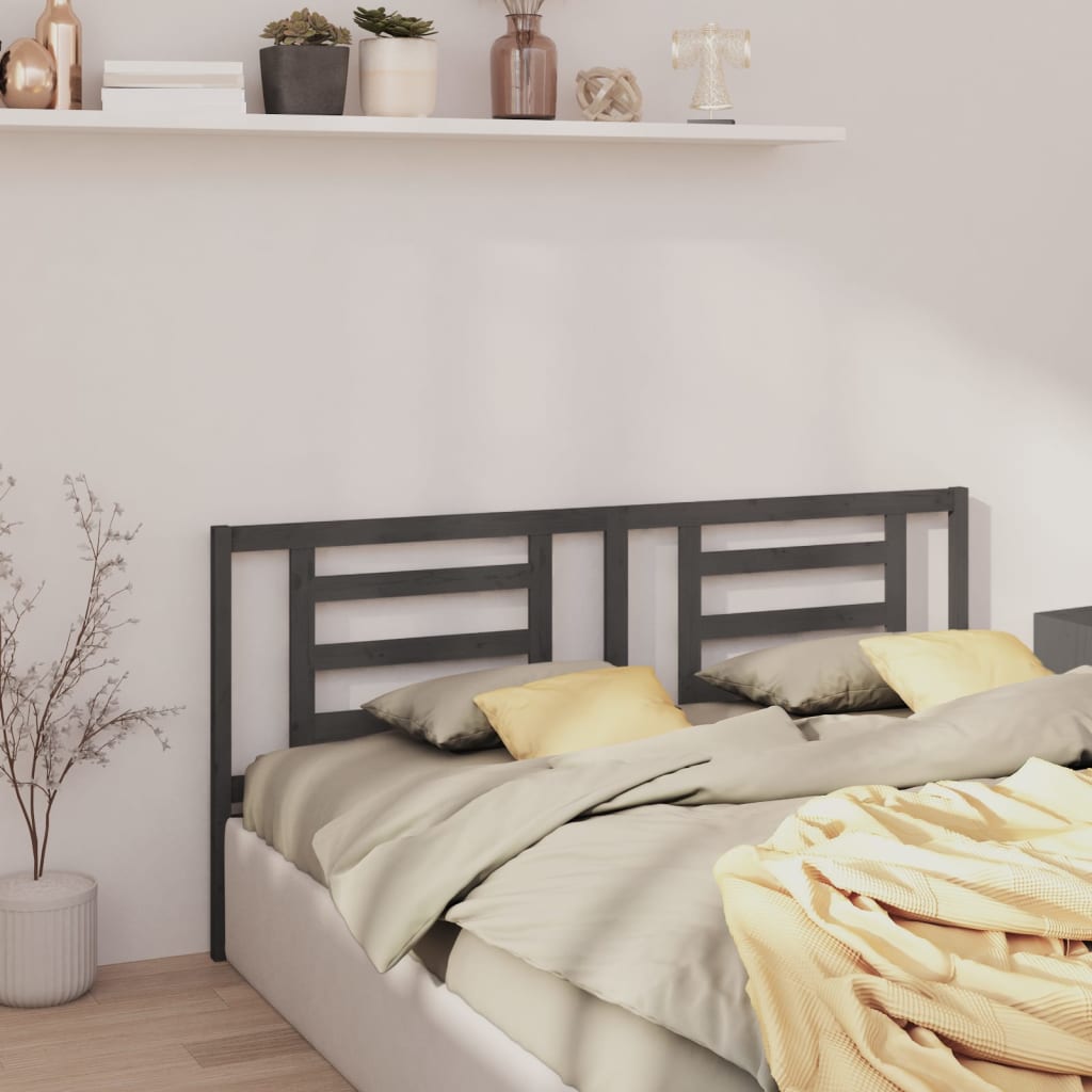 Berkfield Bed Headboard Grey 166x4x100 cm Solid Pine Wood