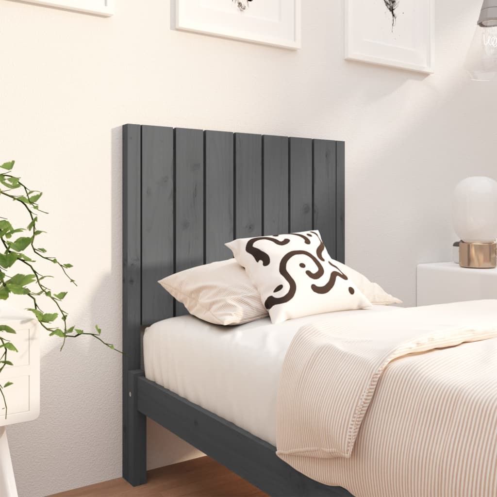 Berkfield Bed Headboard Grey 80.5x4x100 cm Solid Wood Pine